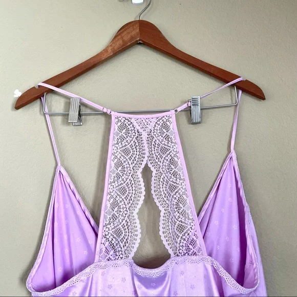 INC Purple Jacquard Daisy Surplice Teddy Romper Large - Picture 6 of 7